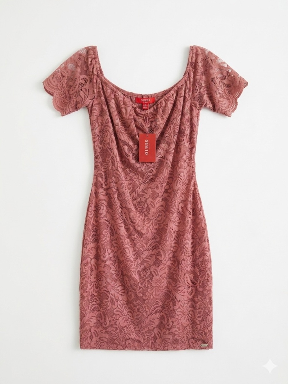 NWT Guess Rylan Lace Mini Dress in Withered Rose - Size S